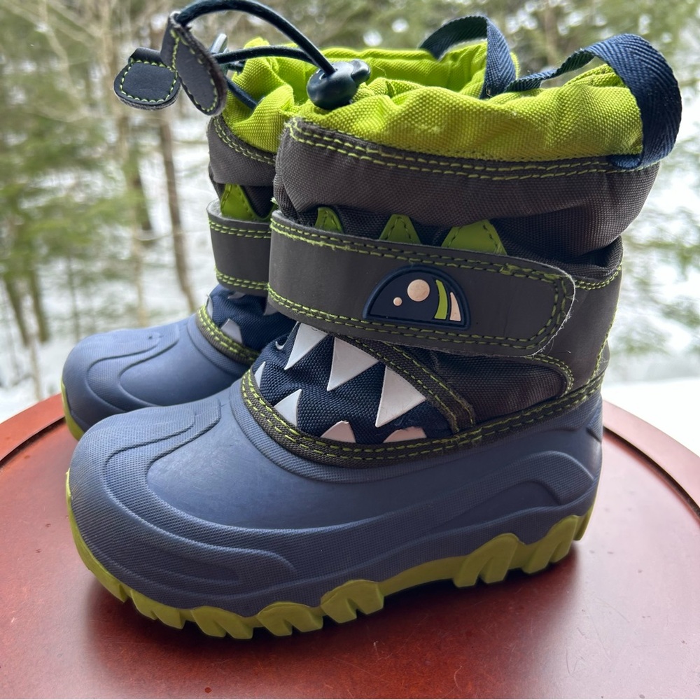 Waterproof Monster Dino Toddler Snow Boots- Size 10 | Fleece Lined | Winter Boot
